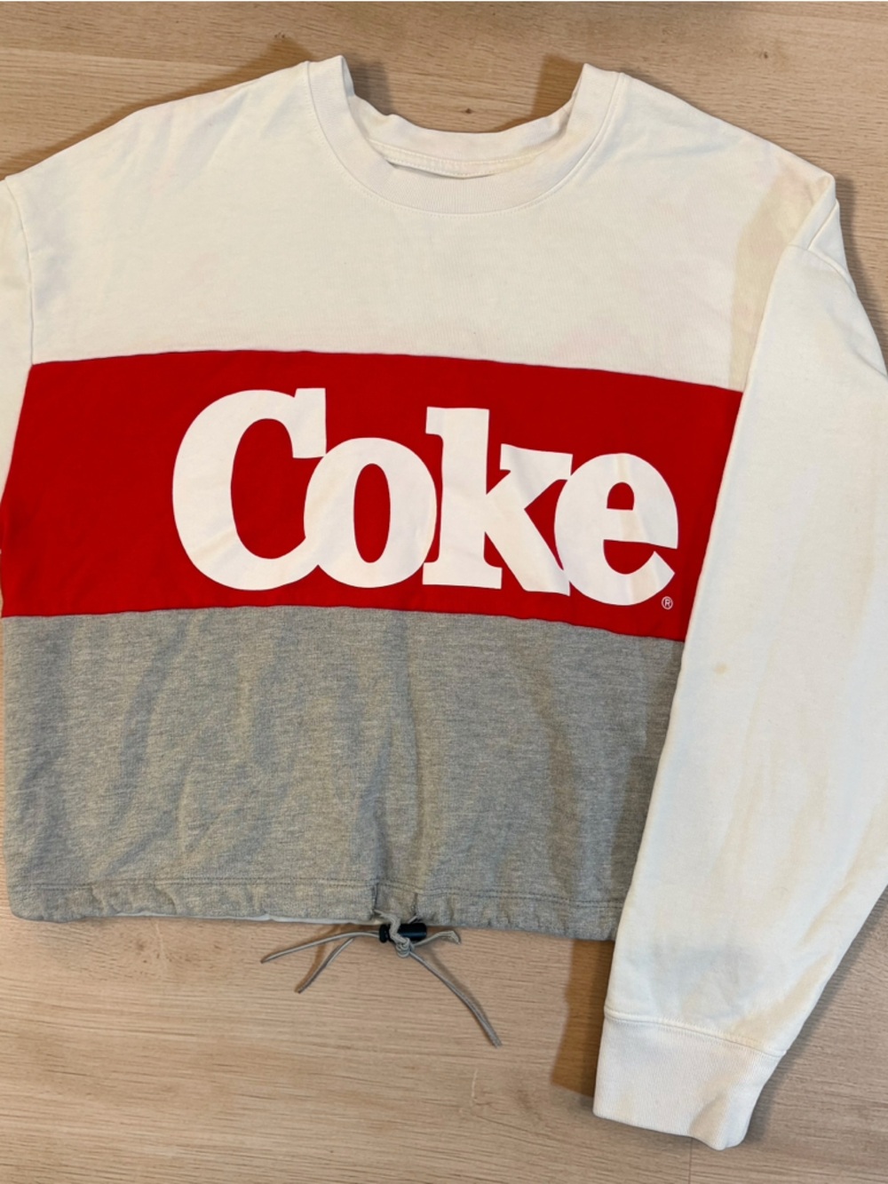 Women’s Coca Cola Color-block Sweatshirt - White/Gray/Red